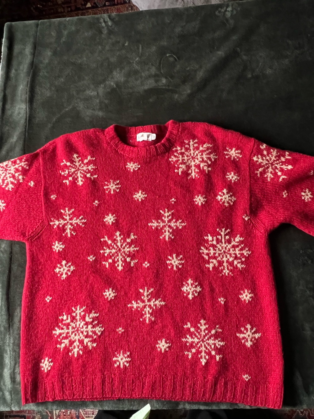VINTAGE JCREW  Red Snowflake Knit Sweater